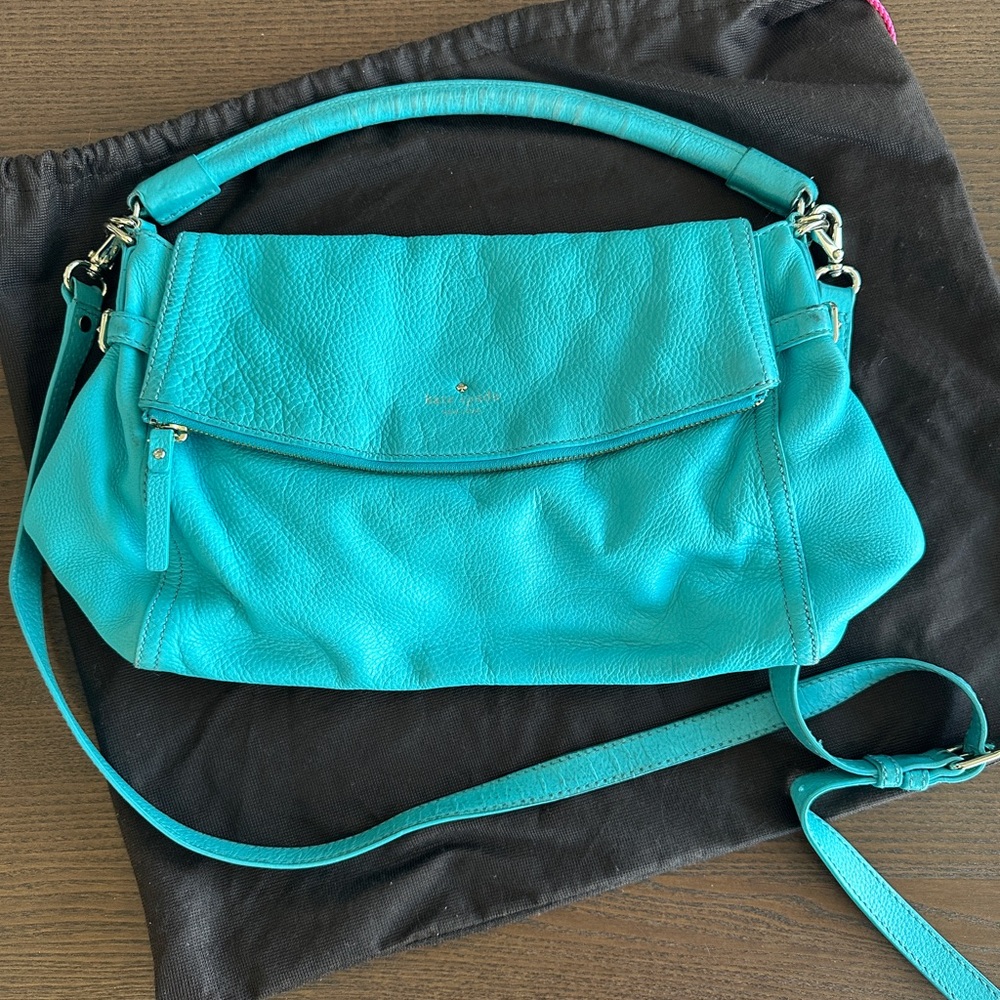Kate Spade Aqua Blue Leather Crossbody Bag